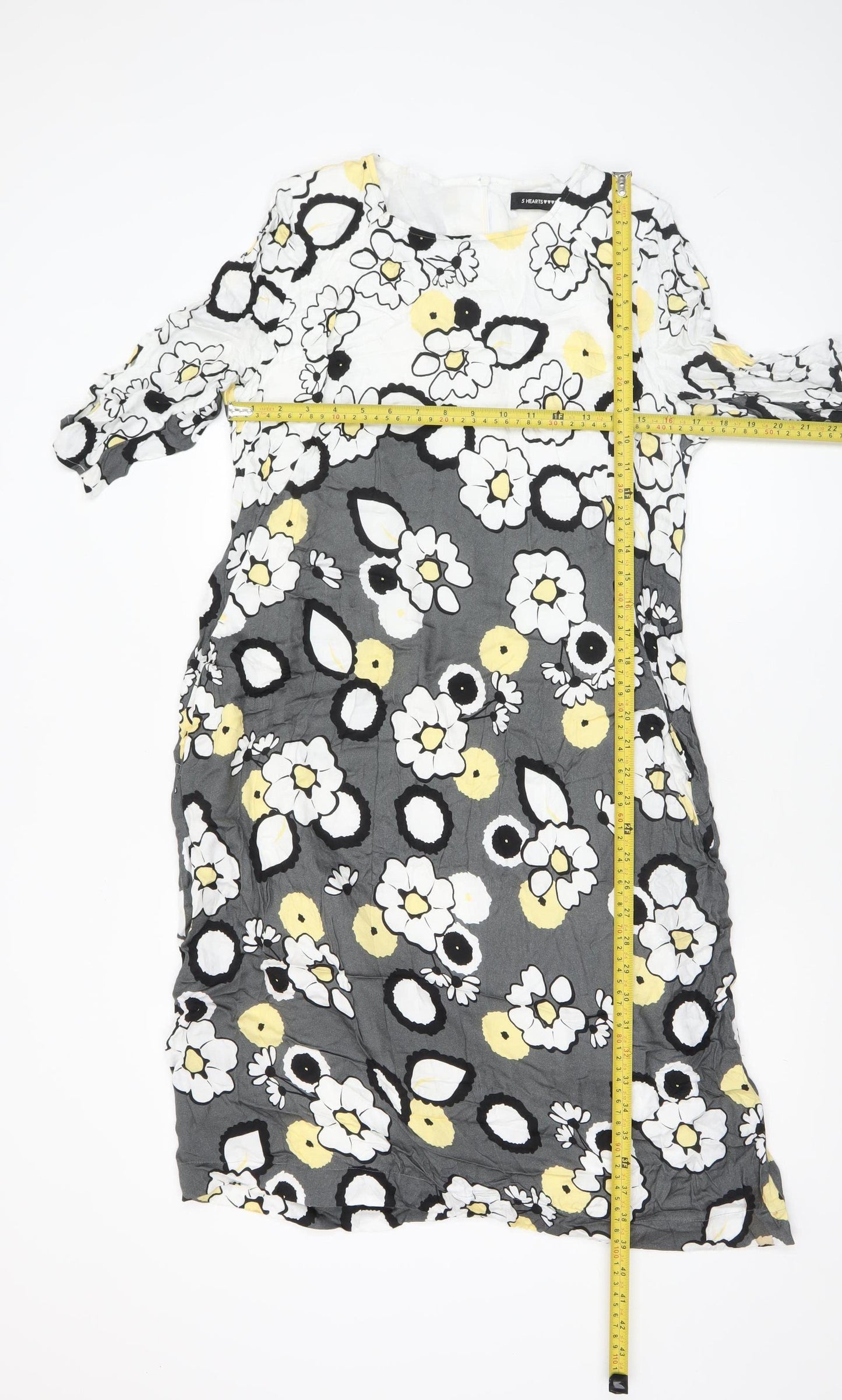 5 Hearts Women's Multicoloured Floral Shift Dress Size 16