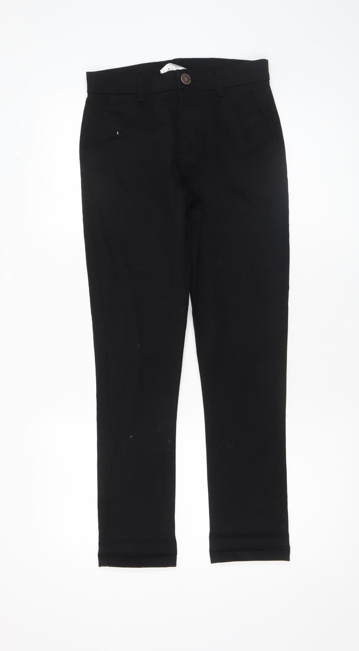 Next Boys Black Slim Fit Chino Trousers 11 Years Cotton School Pants