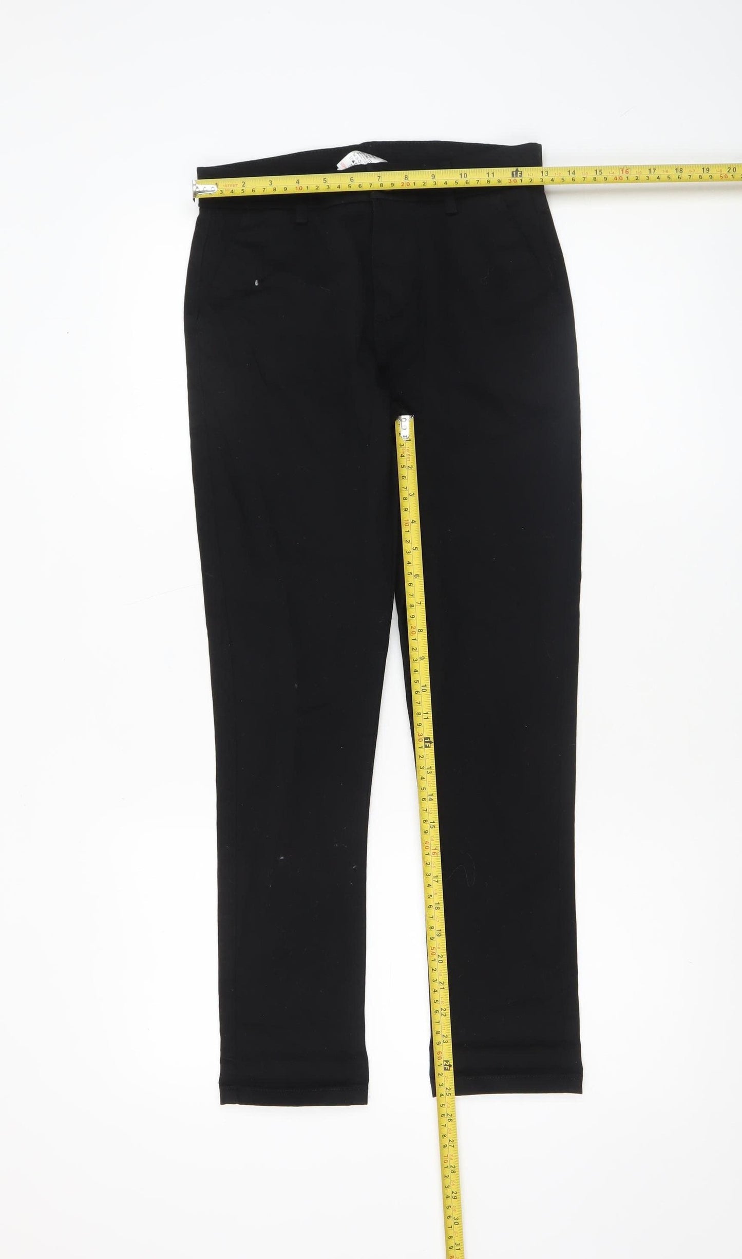 Next Boys Black Slim Fit Chino Trousers 11 Years Cotton School Pants