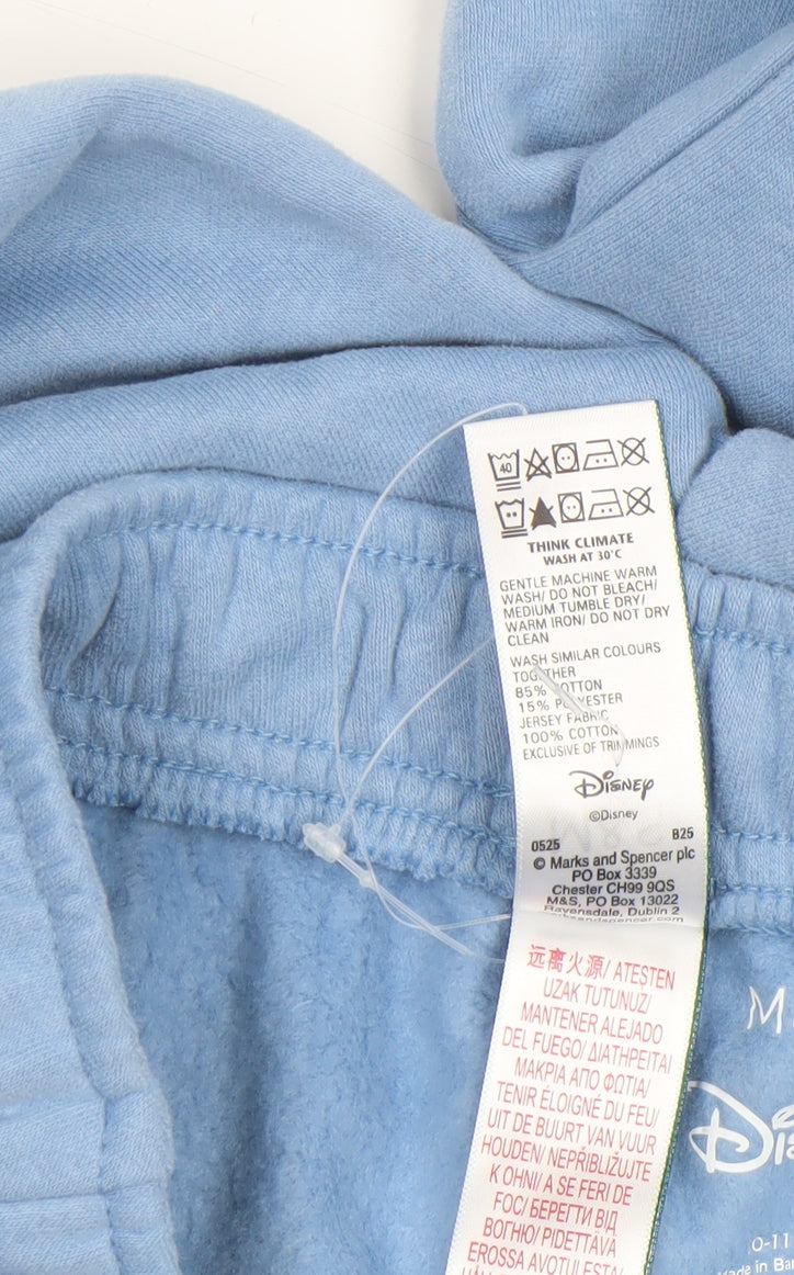 Marks and Spencer Girls Blue Disney Stitch Sweatpants 10-11 Years