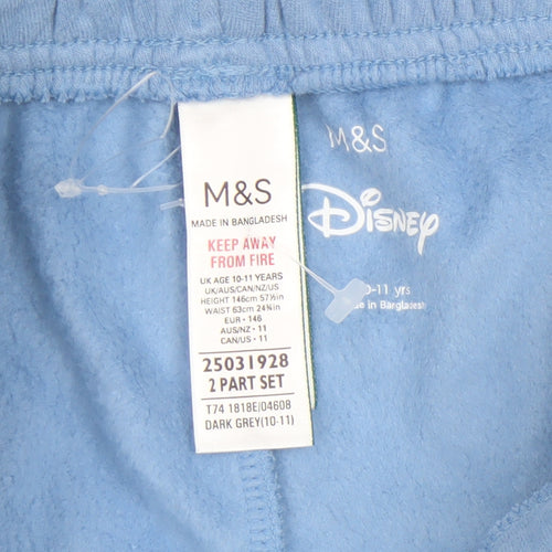 Marks and Spencer Girls Blue Disney Stitch Sweatpants 10-11 Years