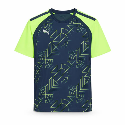 Puma Boys Blue Geometric Sports T-Shirt 11-12 Years Lightweight Quick Dry