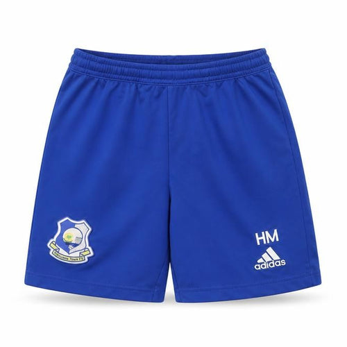 adidas Boys Blue Football Athletic Shorts Size 10 Years Elastic Waist