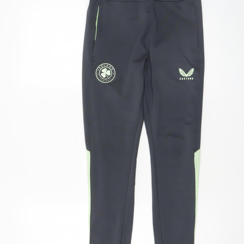 Castore Boys Black Track Pants 11 Years Tapered Fit Football Trousers