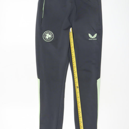 Castore Boys Black Track Pants 11 Years Tapered Fit Football Trousers