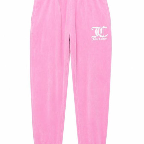Juicy Couture Girls Pink Velour Jogger Trousers 12-13 Years