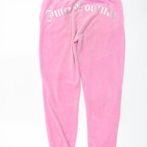 Juicy Couture Girls Pink Velour Jogger Trousers 12-13 Years