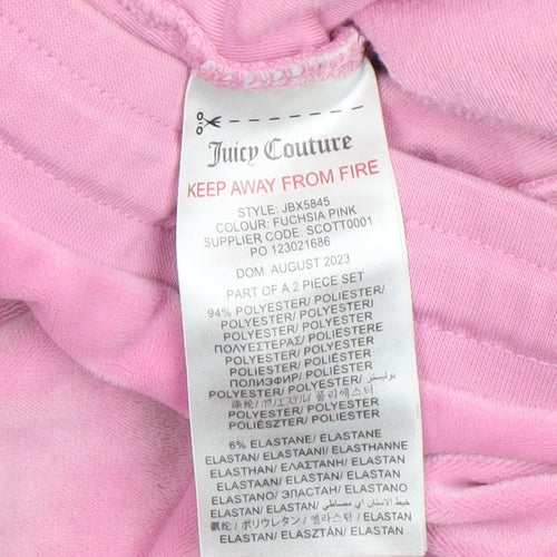 Juicy Couture Girls Pink Velour Jogger Trousers 12-13 Years