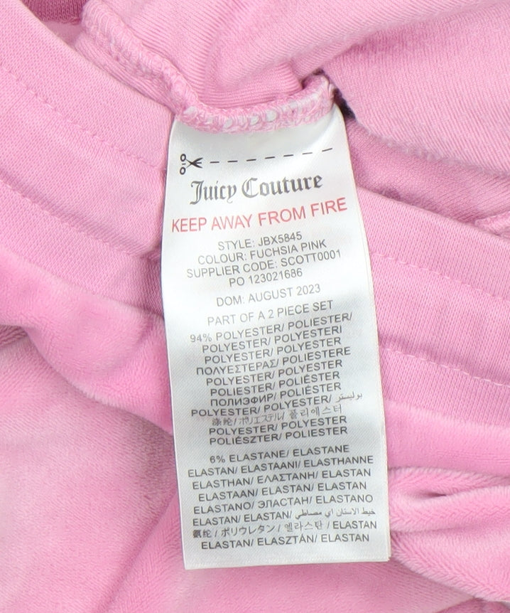Juicy Couture Girls Pink Velour Jogger Trousers 12-13 Years