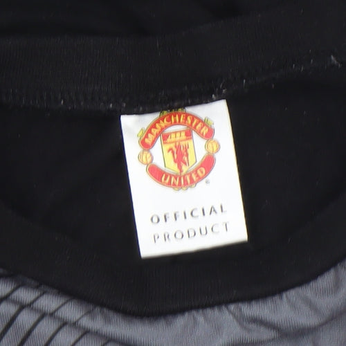 Manchester United Boys Red Black 11-12 Years Long Sleeve Pyjama Top