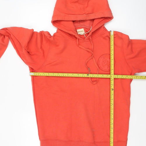 Diesel Mens Red Pullover Hoodie Size M Regular Cotton Logo Top