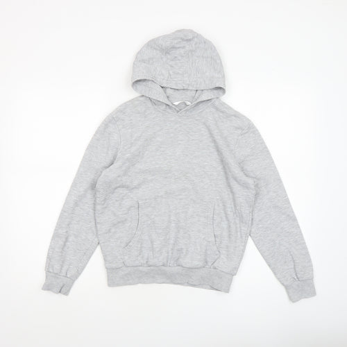 Marks and Spencer Boys Grey Marl Pullover Hoodie Age 11-12 Years Cotton Blend