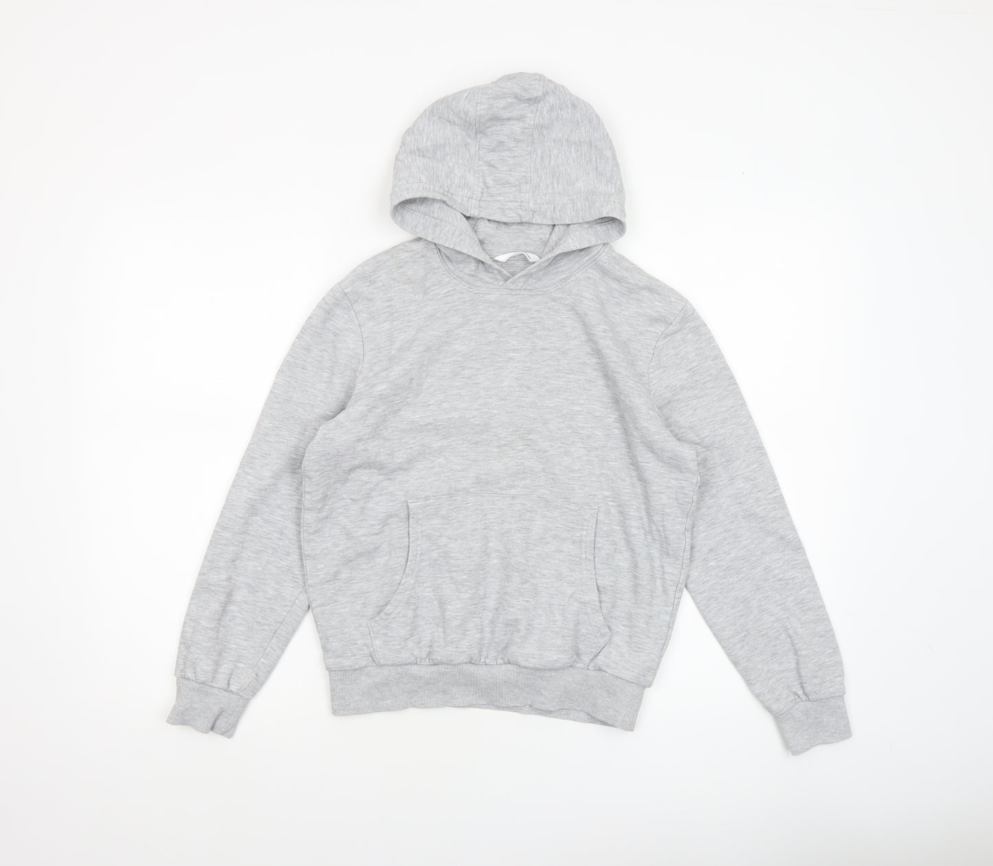 Marks and Spencer Boys Grey Marl Pullover Hoodie Age 11-12 Years Cotton Blend
