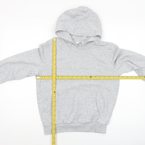 Marks and Spencer Boys Grey Marl Pullover Hoodie Age 11-12 Years Cotton Blend