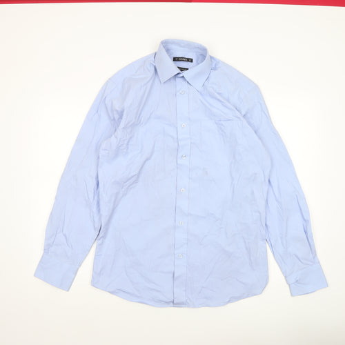 Dunnes Men’s Blue Regular Fit Long Sleeve Formal Dress Shirt 15” Collar