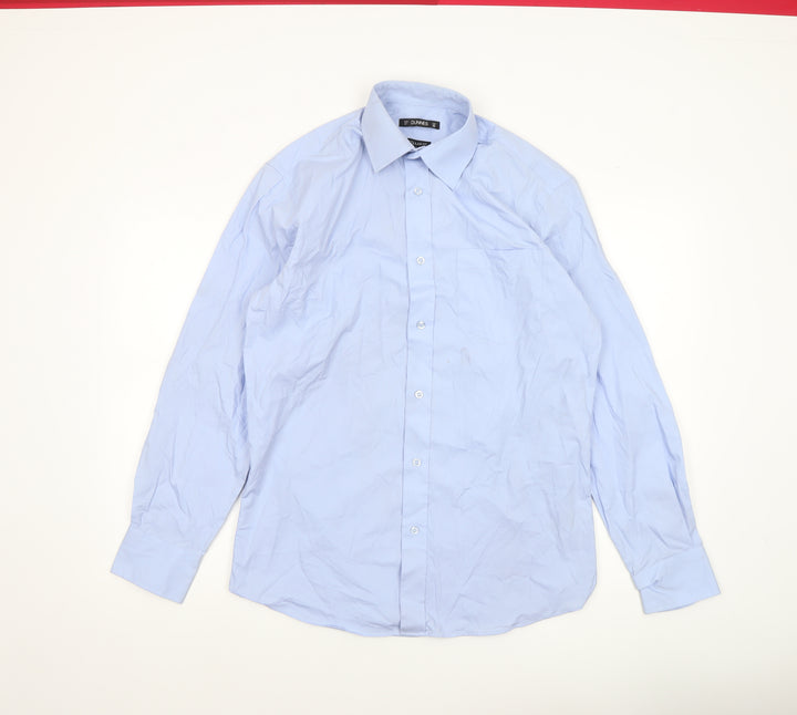 Dunnes Men’s Blue Regular Fit Long Sleeve Formal Dress Shirt 15” Collar