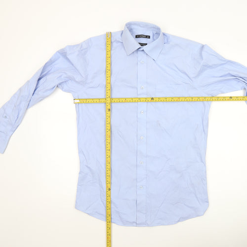 Dunnes Men’s Blue Regular Fit Long Sleeve Formal Dress Shirt 15” Collar