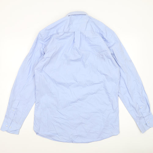 Dunnes Men’s Blue Regular Fit Long Sleeve Formal Dress Shirt 15” Collar