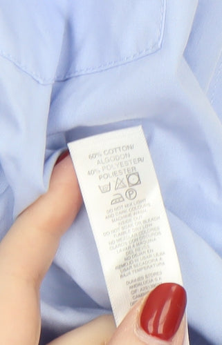 Dunnes Men’s Blue Regular Fit Long Sleeve Formal Dress Shirt 15” Collar