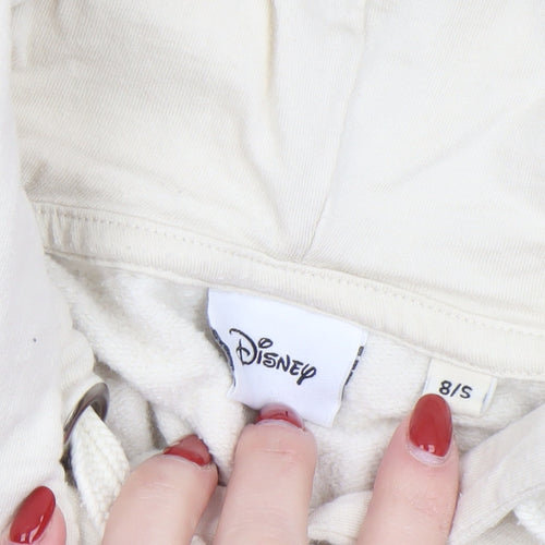 Disney Womens Beige Mickey Mouse Pullover Hoodie Size S