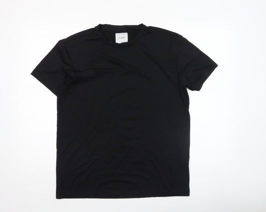 Clayton Inspired Men's Black Athletic Fit Nylon T-Shirt M
