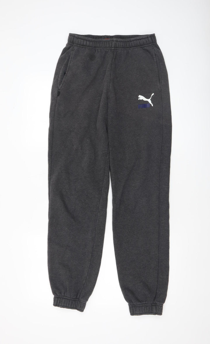 Puma Men's Black Jogger Sweatpants Size S Elastic Waist Pockets