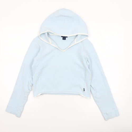 Jack Wills Women's Light Blue V-Neck Pullover Hoodie Size 12