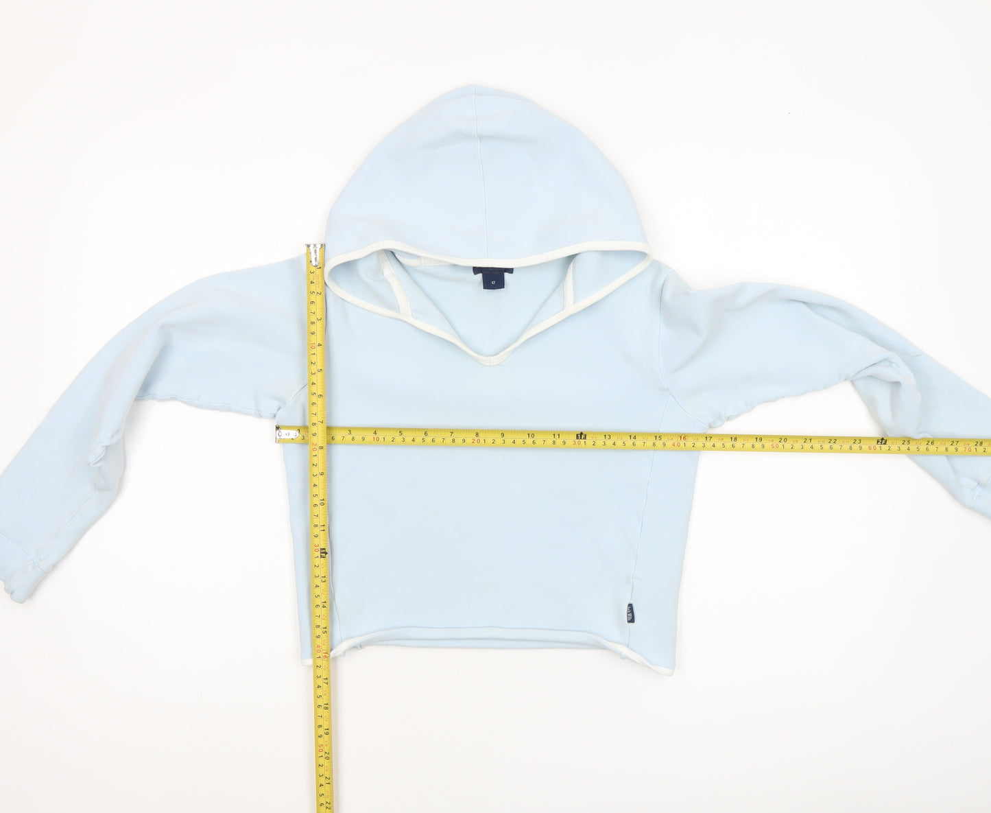 Jack Wills Women's Light Blue V-Neck Pullover Hoodie Size 12