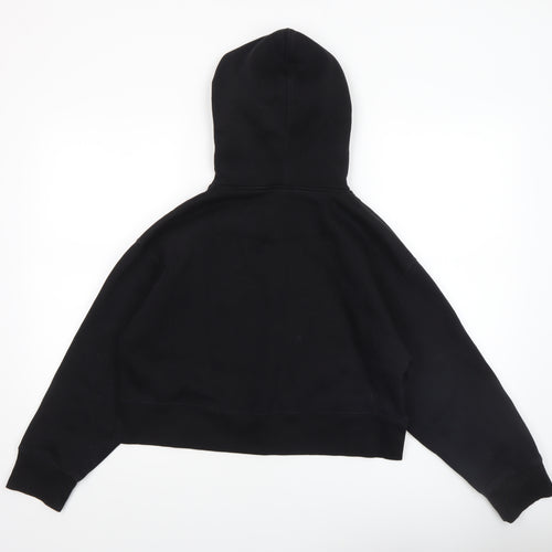 Zara Women Black Cotton Blend Pullover Hoodie Size S