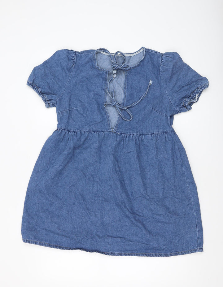 Forever 21 Women’s Blue Denim Short Sleeve Skater Dress XS