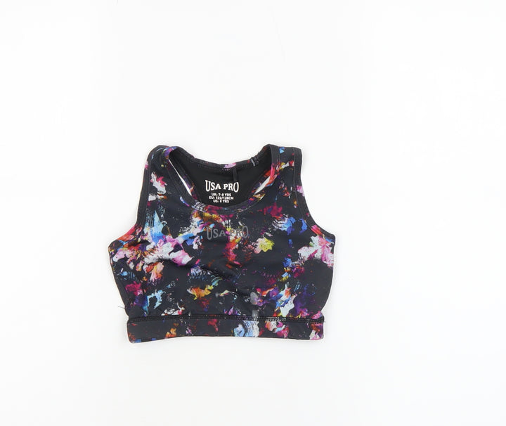 USA Pro Girls Multicoloured 7-8 Years Cropped Tank Sports Top