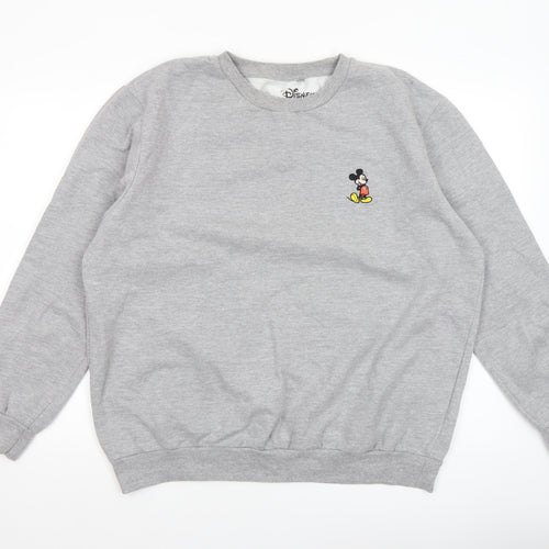 Disney Men’s Grey Mickey Mouse XL Crew Neck Sweatshirt