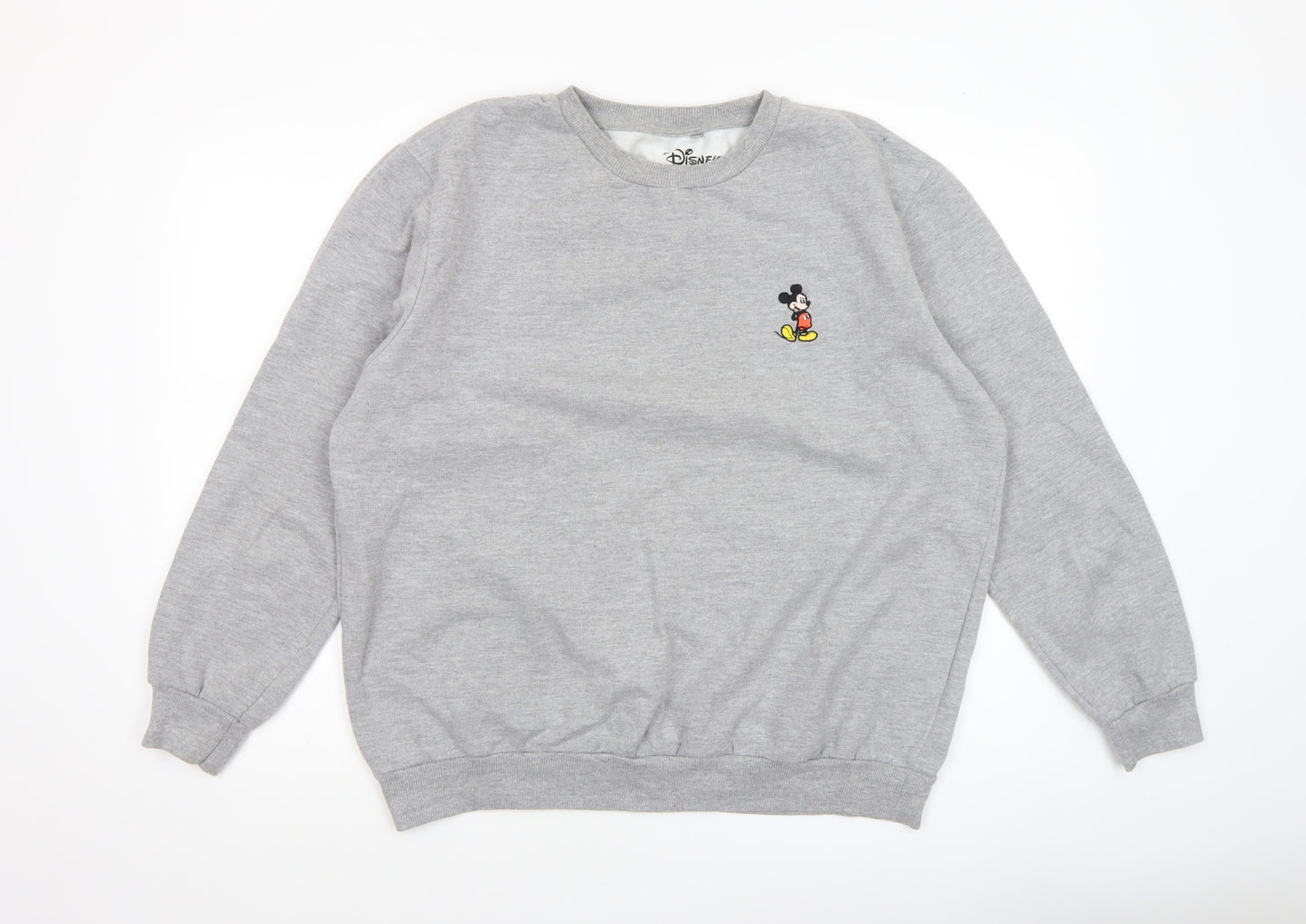 Disney Men’s Grey Mickey Mouse XL Crew Neck Sweatshirt