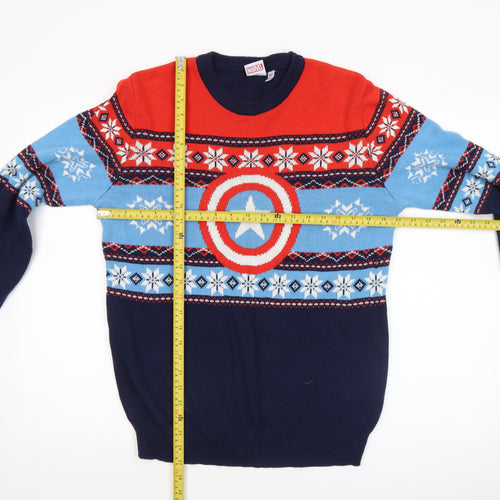 Marvel Men’s Multicoloured Medium Captain America Fair Isle Jumper