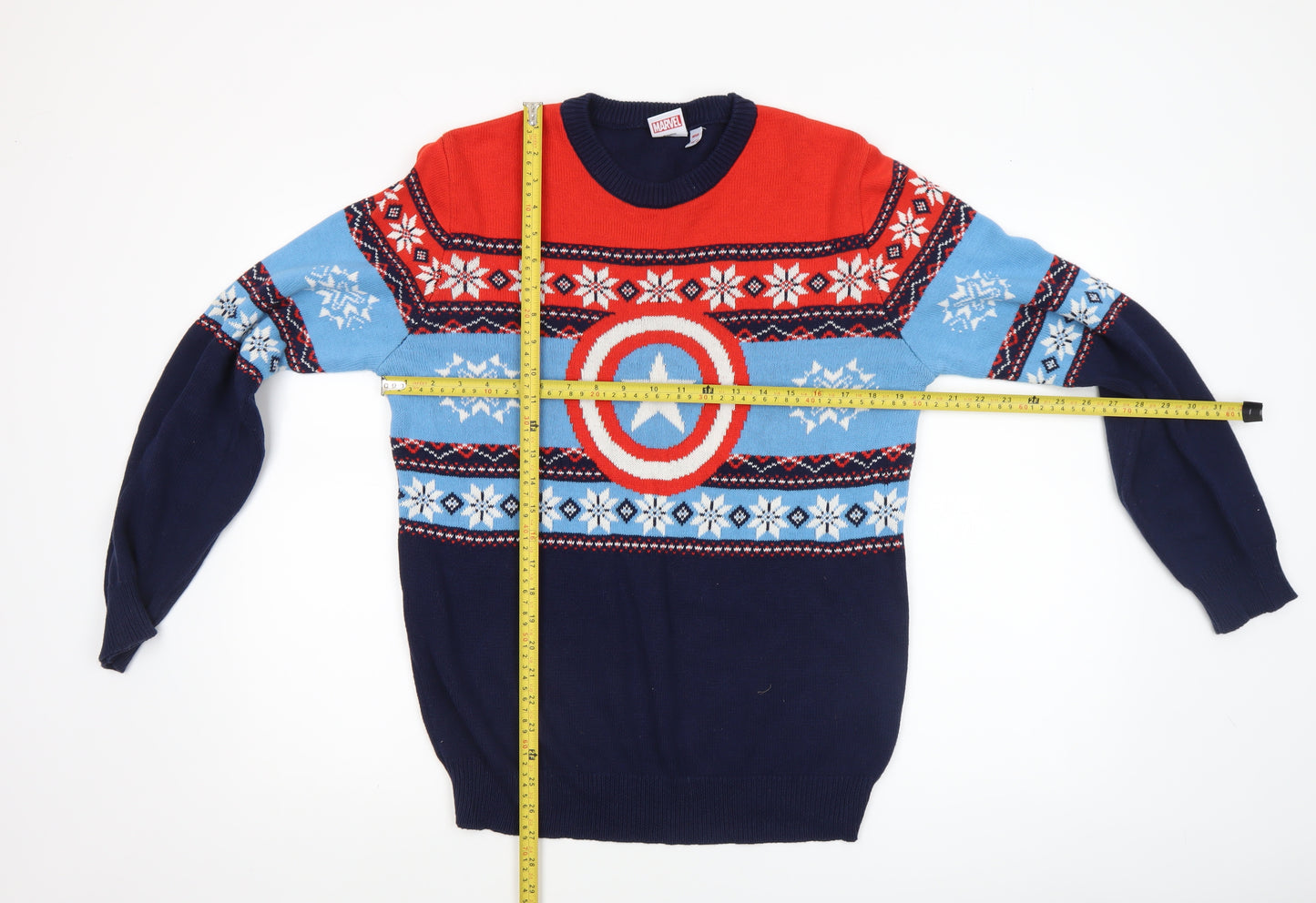 Marvel Men’s Multicoloured Medium Captain America Fair Isle Jumper
