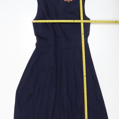 Jolie Moi Women Blue Size 14 Fit & Flare Sleeveless Knee Length Dress