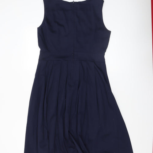 Jolie Moi Women Blue Size 14 Fit & Flare Sleeveless Knee Length Dress