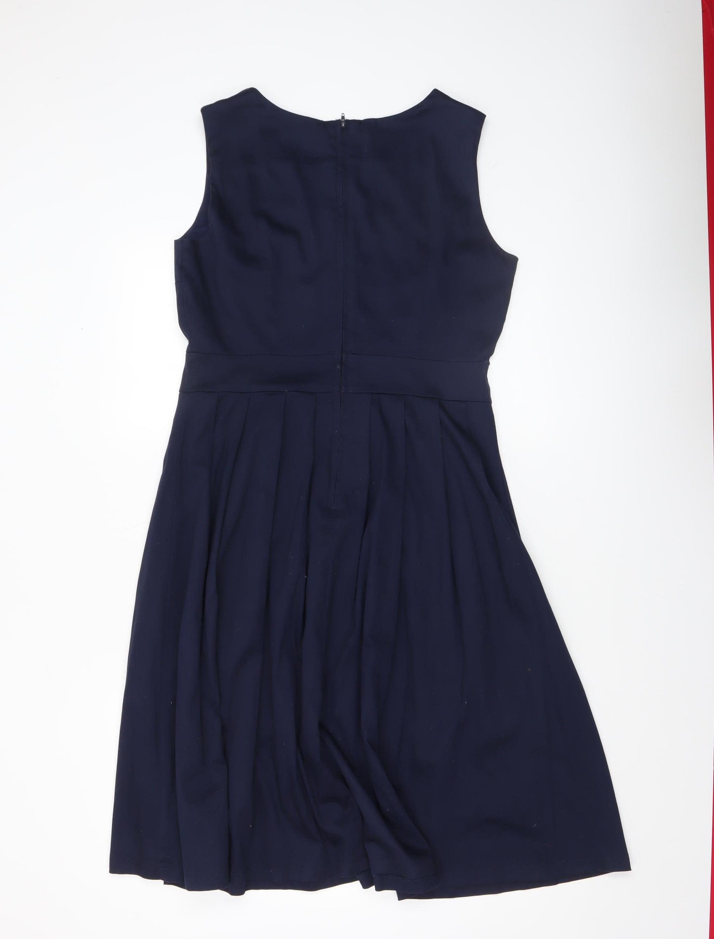 Jolie Moi Women Blue Size 14 Fit & Flare Sleeveless Knee Length Dress