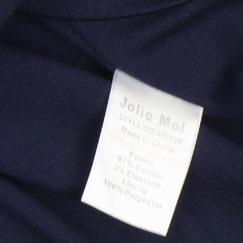 Jolie Moi Women Blue Size 14 Fit & Flare Sleeveless Knee Length Dress