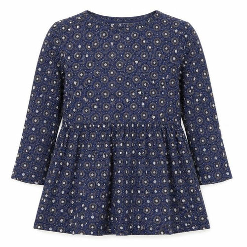 Fat Face Women's Blue Floral 3/4 Sleeve Tunic Blouse Size 10
