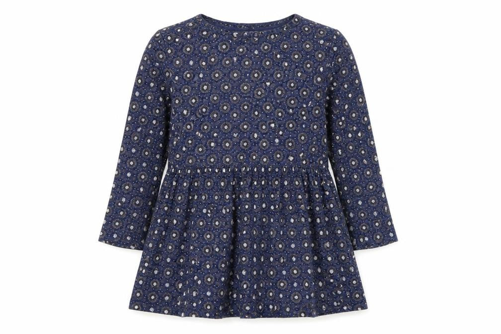 Fat Face Women's Blue Floral 3/4 Sleeve Tunic Blouse Size 10