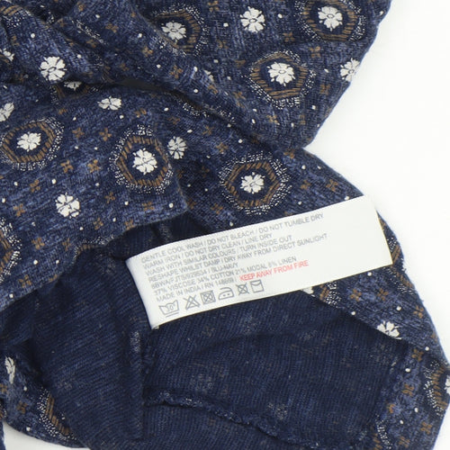 Fat Face Women's Blue Floral 3/4 Sleeve Tunic Blouse Size 10