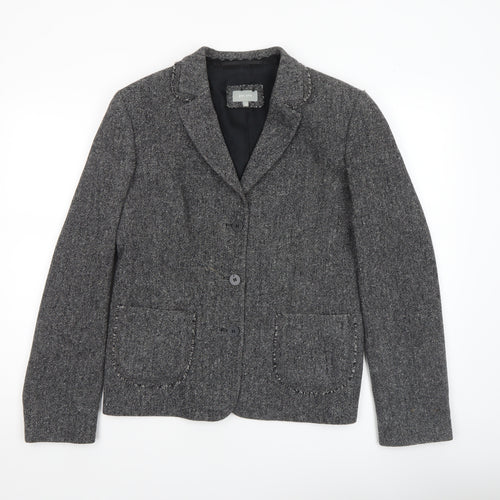 Marks and Spencer Per Una Women's Grey Wool Blend Blazer Size 16