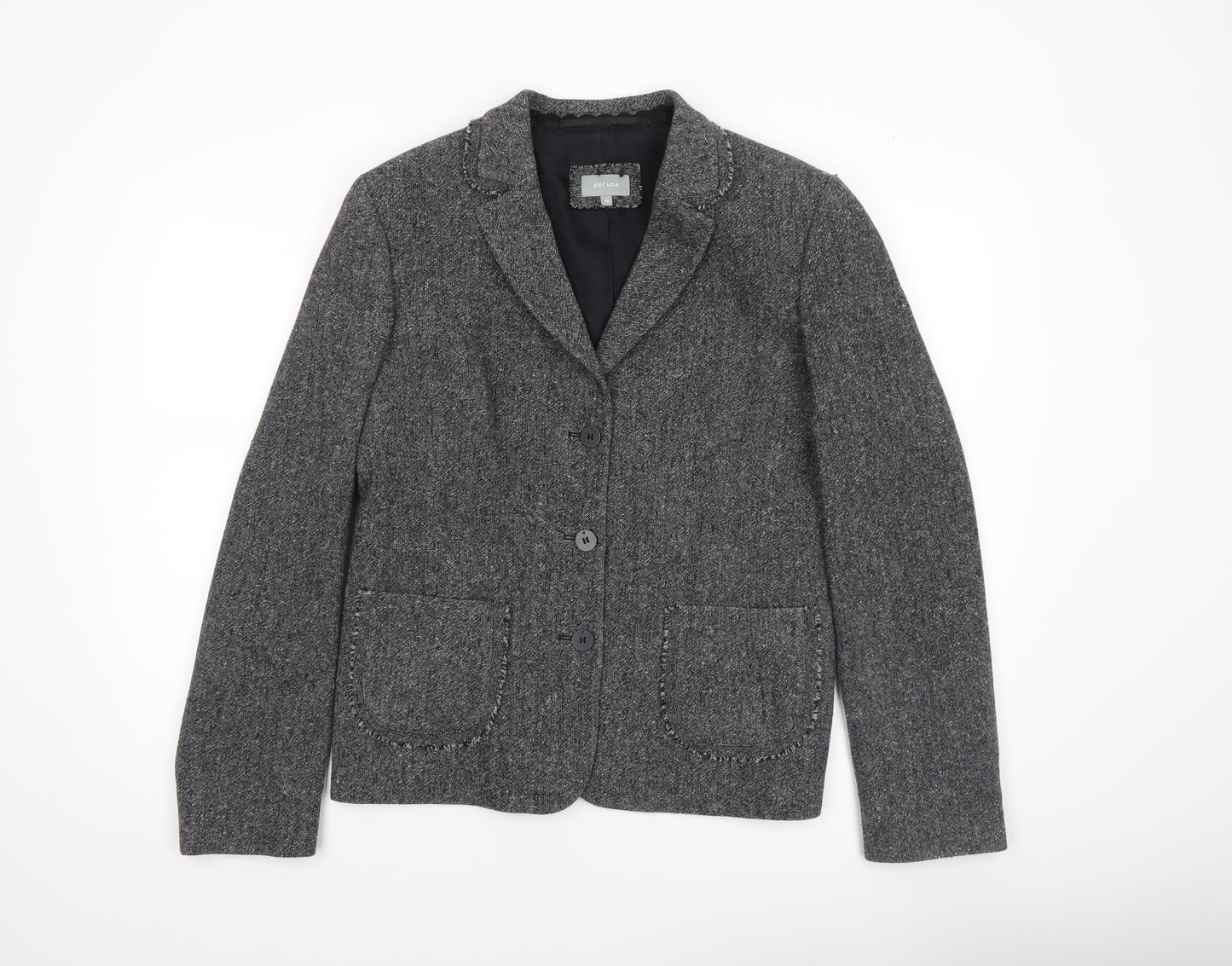 Marks and Spencer Per Una Women's Grey Wool Blend Blazer Size 16