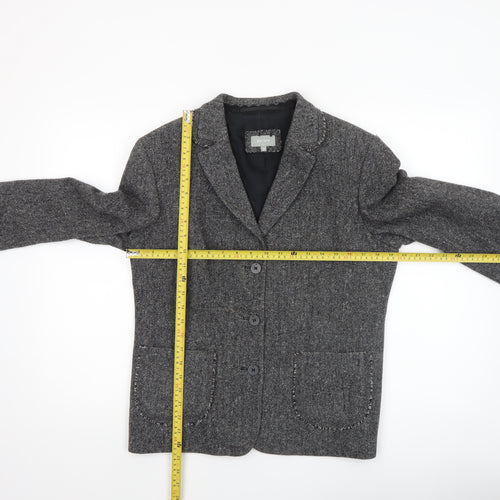 Marks and Spencer Per Una Women's Grey Wool Blend Blazer Size 16