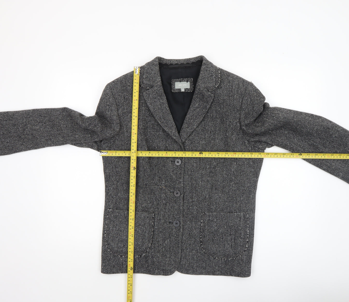 Marks and Spencer Per Una Women's Grey Wool Blend Blazer Size 16