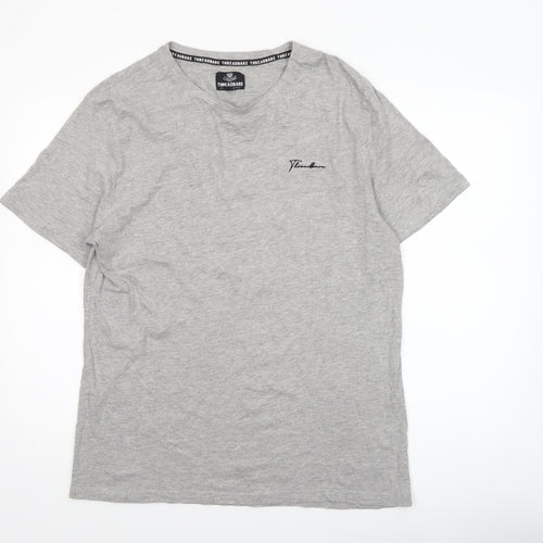 Threadbare Men's Grey XL V-Neck Cotton Jersey T-Shirt