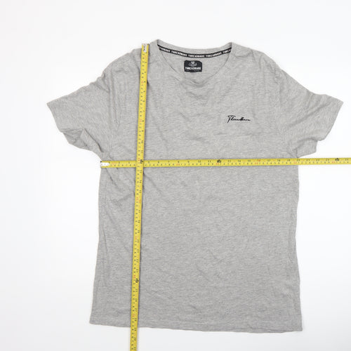 Threadbare Men's Grey XL V-Neck Cotton Jersey T-Shirt
