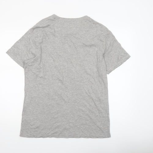 Threadbare Men's Grey XL V-Neck Cotton Jersey T-Shirt