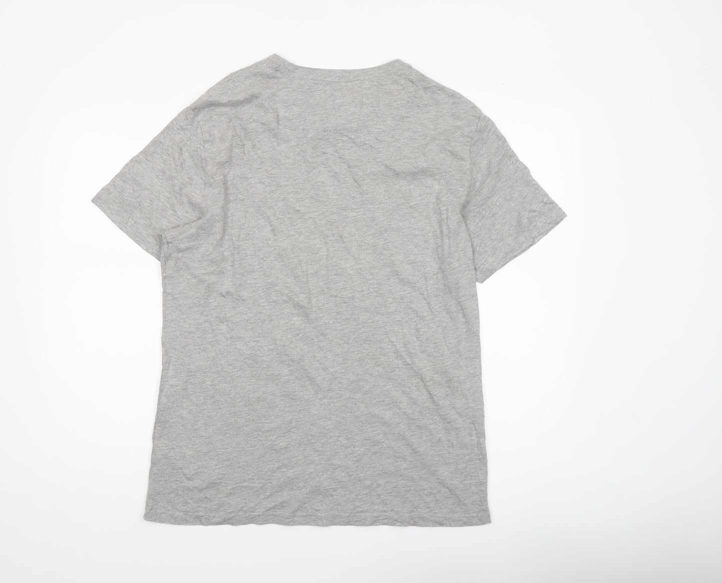 Threadbare Men's Grey XL V-Neck Cotton Jersey T-Shirt